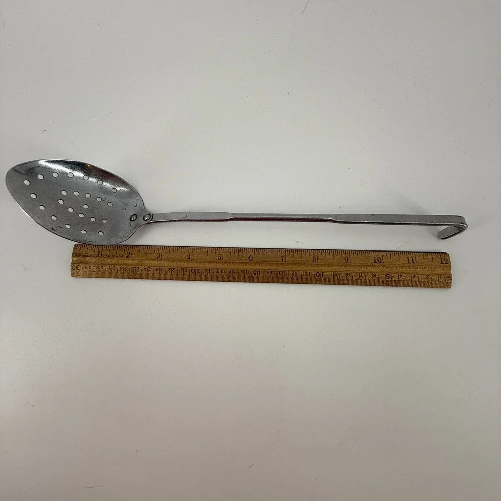 Vintage Irvin Ware‎ USA Chrome Stainless Steel Slotted Spoon Ladle Hanging 15